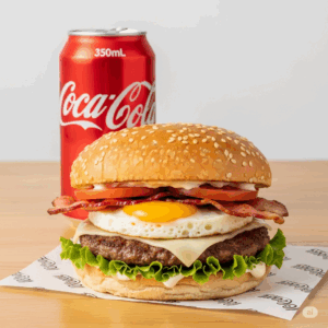 X-salada bacon egg + coca-cola 350ml